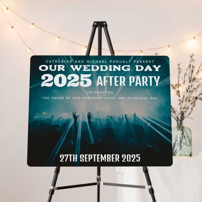 Music Concert Themed Wedding Dusty Blue Foam Board (In Situ (Stand))