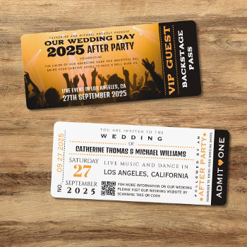 Music Concert Vip Ticket With Qr Code  Save The Date by MemorableLoveBonds at Zazzle