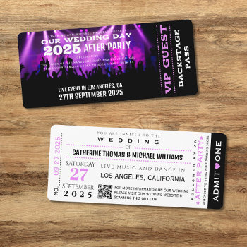 Music Concert Vip Ticket With Qr Code Save The Date by MemorableLoveBonds at Zazzle