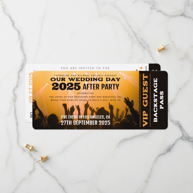 Music Concert VIP Ticket with QR Code Save The Date | Zazzle