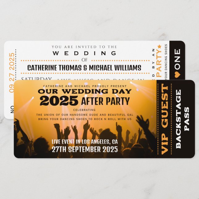 Music Concert VIP Ticket with QR Code Save The Date | Zazzle