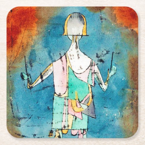 Music Conductor Player Klee Square Paper Coaster