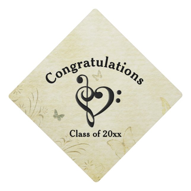 Music Congratulations Graduation Cap Topper (Front)