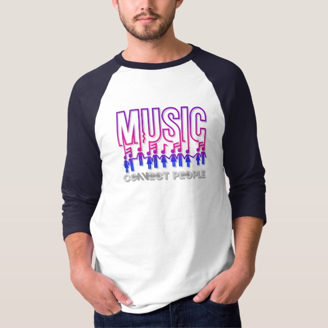 Music Connects People | Men 3/4 Sleeve Raglan T-Shirt (Front)