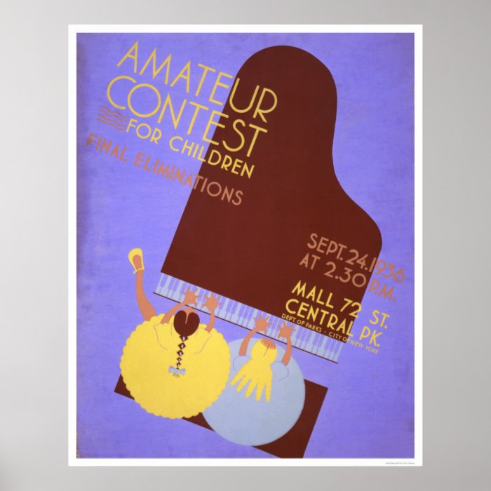 Music Contest Children 1936 WPA Poster