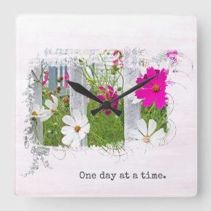 Music Cosmos Garden Square Wall Clock