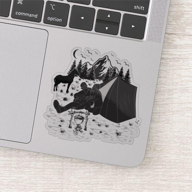 Music couple camping For celebrating valentine's Sticker (Detail)