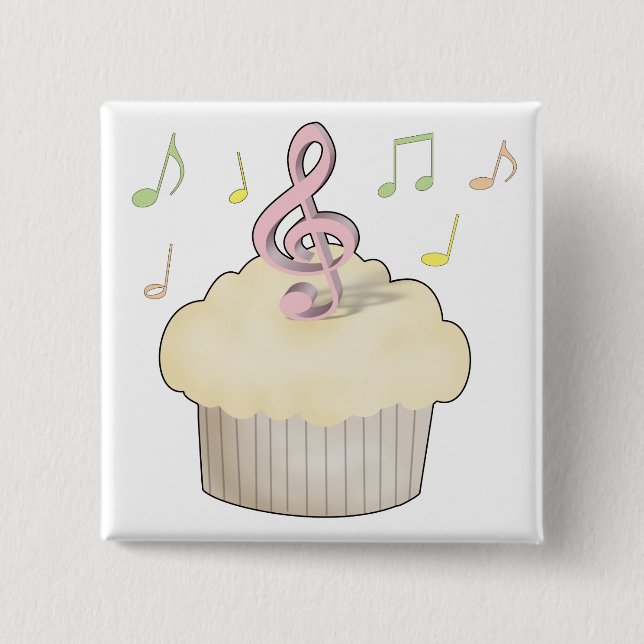 Music Cupcake Pinback Button (Front)