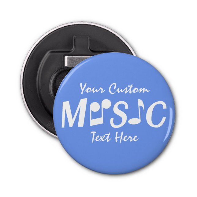 MUSIC custom text & color bottle opener (Front)