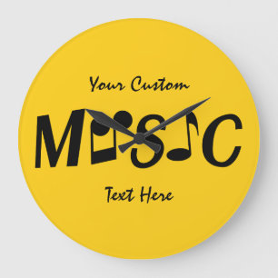 MUSIC custom text & color wall clock