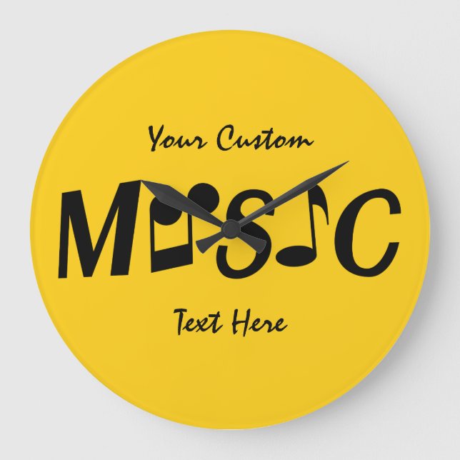 MUSIC custom text & color wall clock (Front)