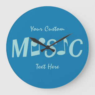 MUSIC custom text & color wall clock