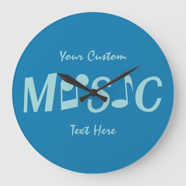 MUSIC custom text & color wall clock (Front)