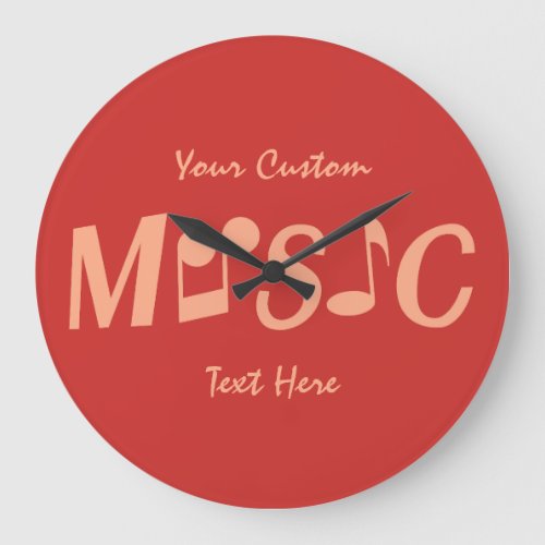 MUSIC custom text  color wall clock