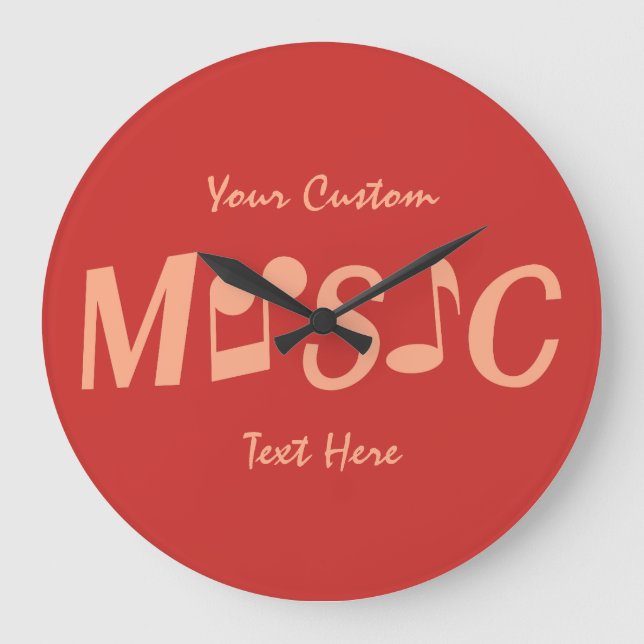 MUSIC custom text & color wall clock (Front)