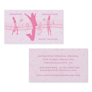 Music Dance and Drama Pink Advertising Business Card