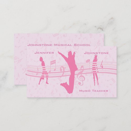 Music Dance and Drama Pink Advertising Business Card