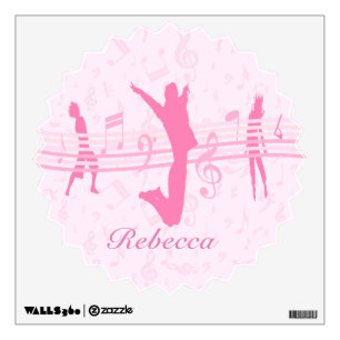 Music Dance and Drama Pink Wall Decal