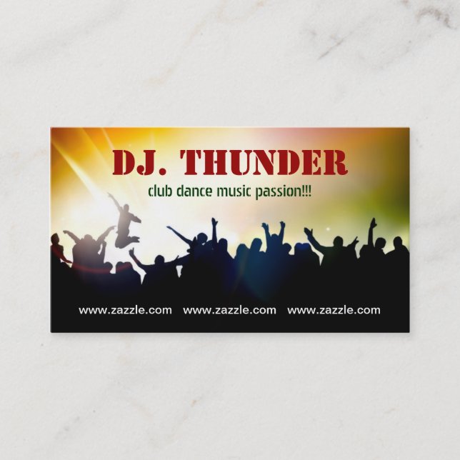 music dance business card (Front)