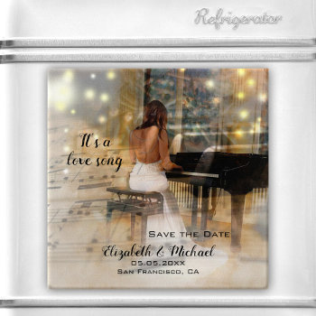 Music Dance Piano Love Song Save The Date Magnet by AnnesWeddingBoutique at Zazzle