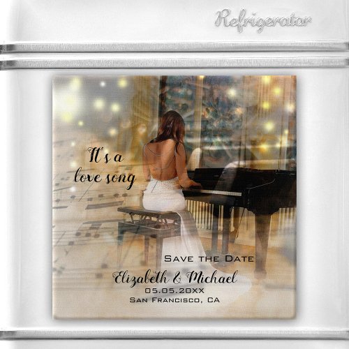 Music Dance Piano Love Song Save the Date Magnet