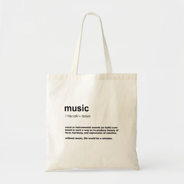 Music Definition Tote Bag (Front)