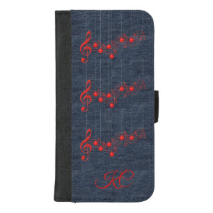Music, Denim and Red Lace  iPhone 8/7 Plus Wallet Case