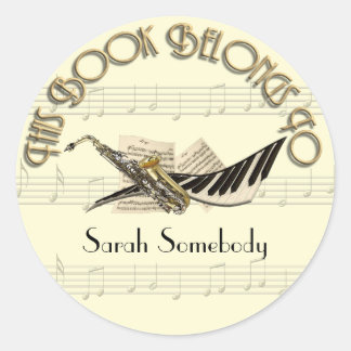 Music Design Bookplate Stickers