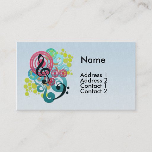 Customizable Music Design business cards
