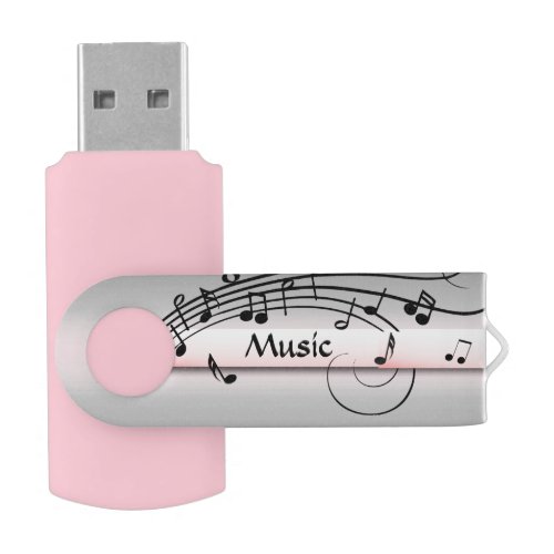 Music Design Files Flash Drive in Pink