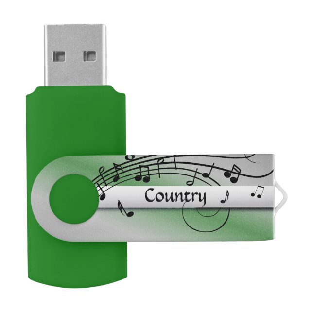 Music Design Files Green Flash Drive (Opened)