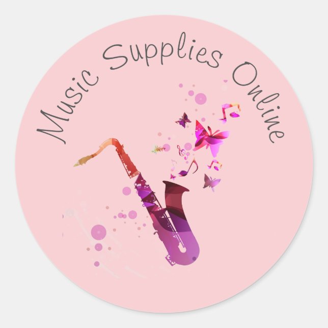 Music design Gift business branding Classic Round Sticker (Front)
