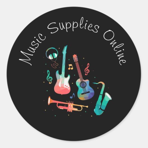 Music design Gift business branding Classic Round Sticker