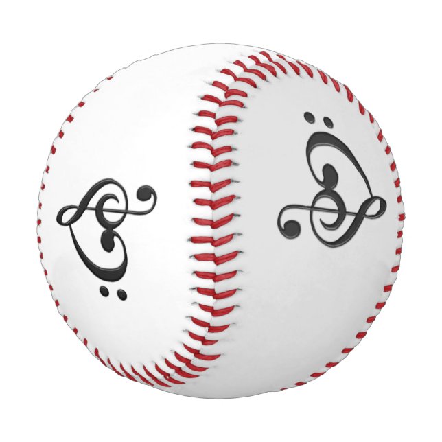 Music Design Heart Two Tone Baseball (Angled)