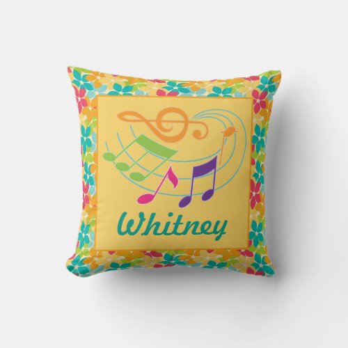 Music Design Personalized Musical Notes Pillow