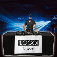Music DJ Business Logo Modern Table Runner Banner