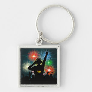 Music DJ custom monogram key chains