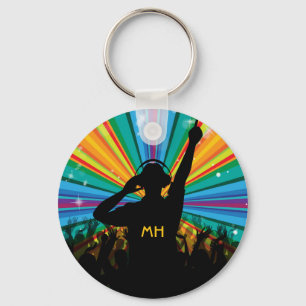 Music DJ custom monogram key chains