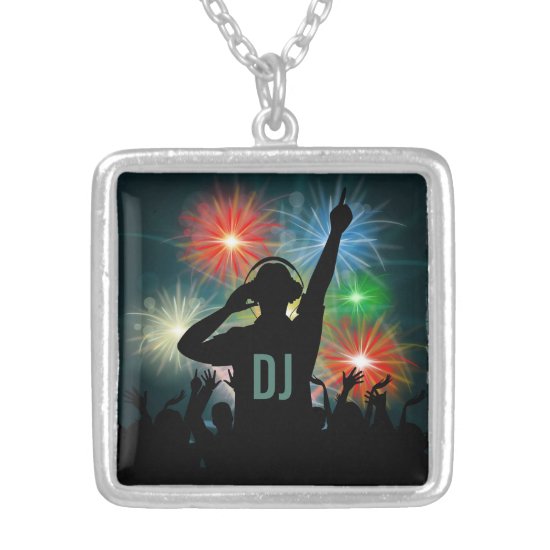 Music DJ custom monogram necklace