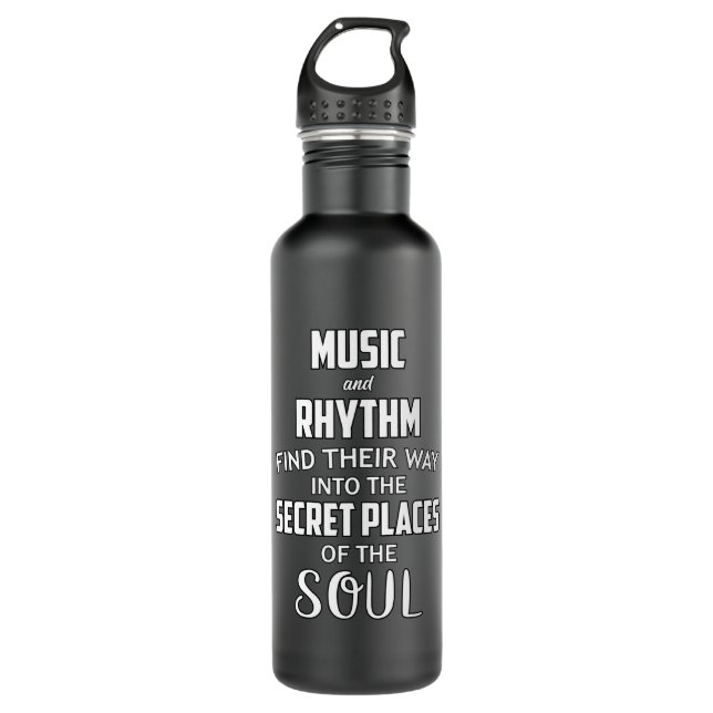 Music DJ Dance Art Hip Hop Guitar Funny Gift Idea Stainless Steel Water Bottle (Front)
