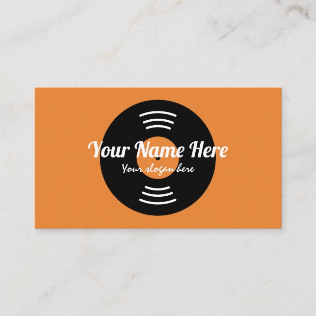 Music DJ deejay disk jockey business card template (Front)
