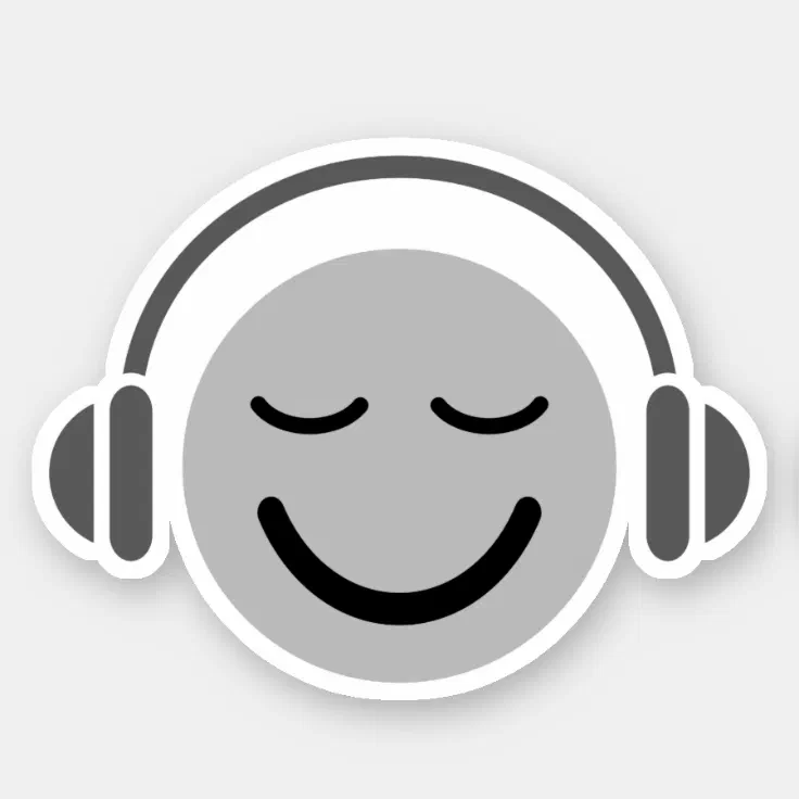 Music DJ emoji with headphones Sticker | Zazzle