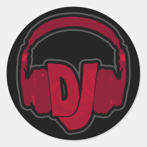 music DJ headphone Classic Round Sticker