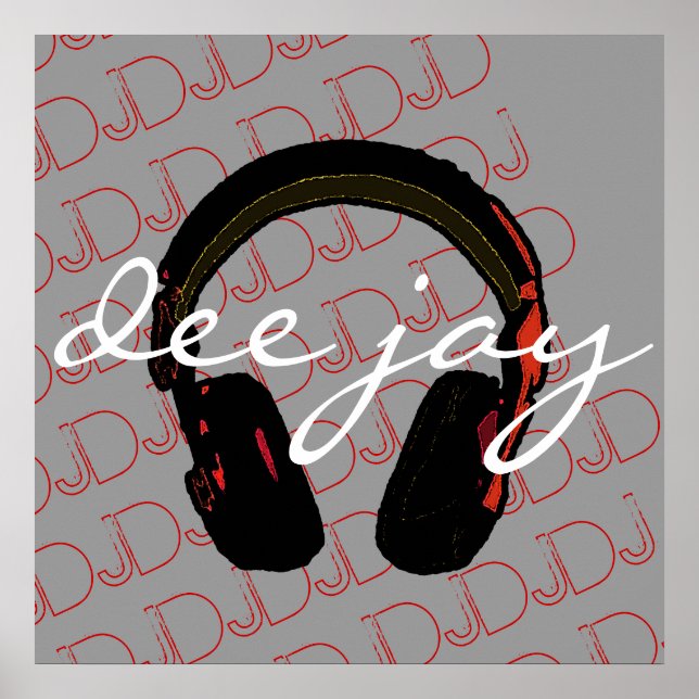 music DJ headphone decorantig wall Poster (Front)