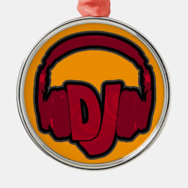 music DJ headphone Metal Ornament (Front)