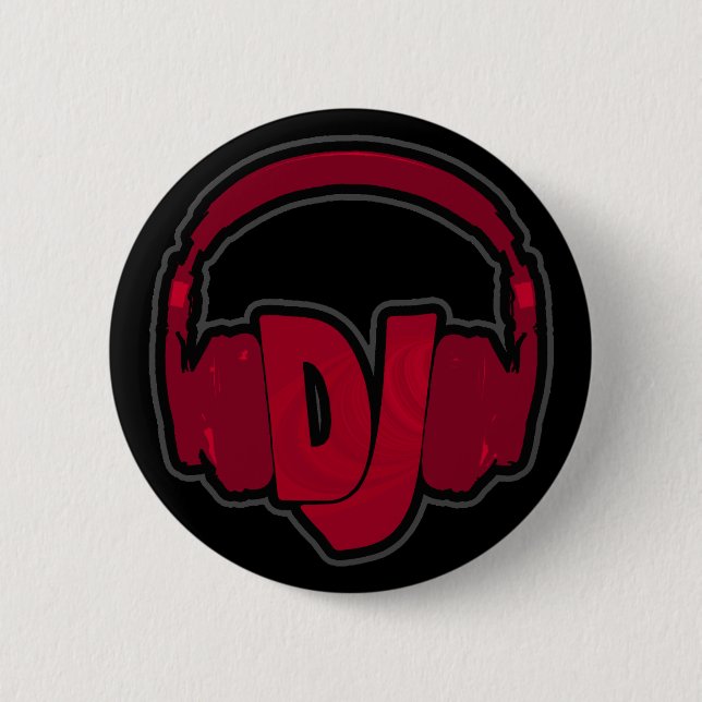 music DJ headphone Pinback Button (Front)