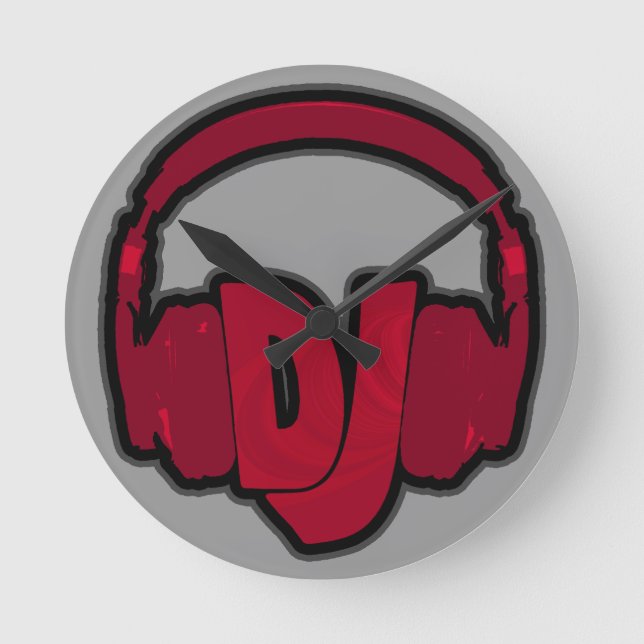 music DJ headphone Round Clock (Front)
