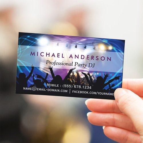 Music DJ Party Concert Planner - Modern Stylish Magnetic Business Card