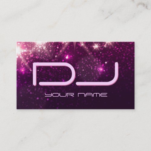 Music DJ _ Shiny Pink Glitter Business Card