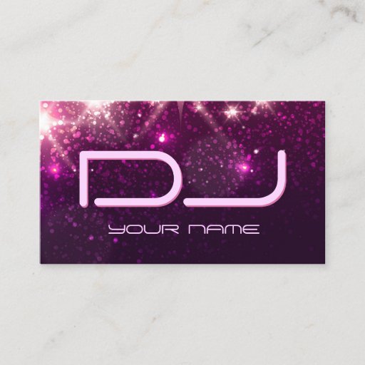 Customizable Music DJ - Shiny Pink Glitter Business Card